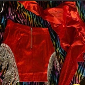 2 piece diamond skirt set